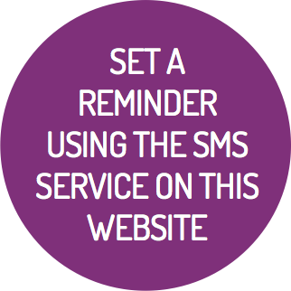 Set a reminder using the sms service on this website